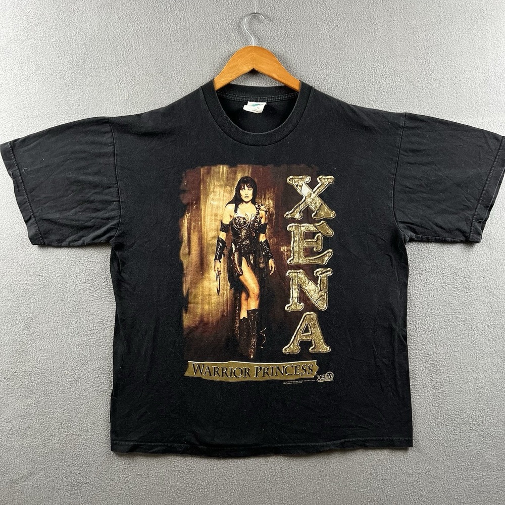 Vintage Xena Warrior Princess Shirt Mens XL Black 90s TV Promo Grunge Big Print - Picture 2 of 12